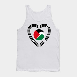 Korean Palestinian Multinational Patriot Flag Series (Heart) Tank Top